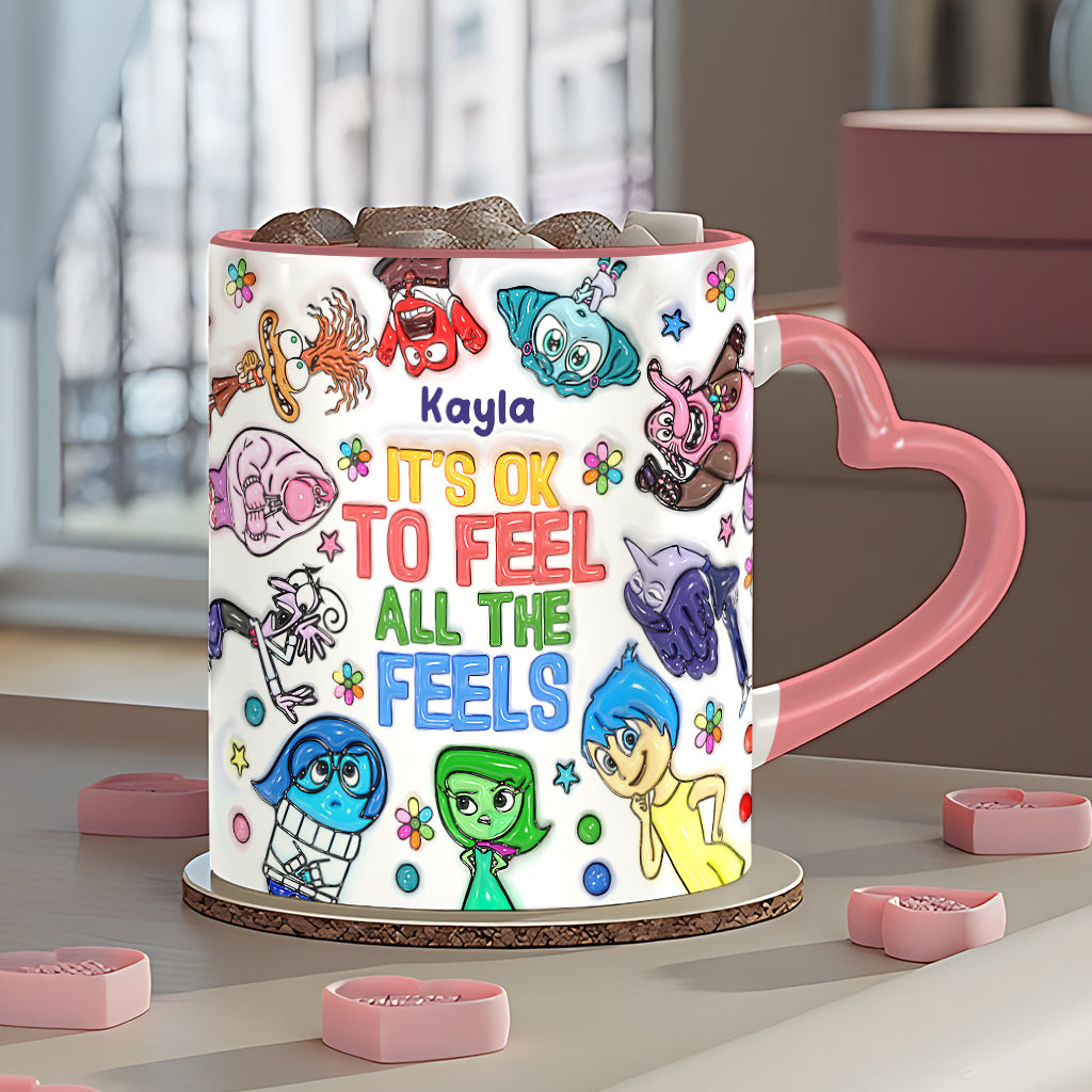 Personalized Heart Handle Mug Custom Name Gift for Mom Heart Handle Mug GradoCreations