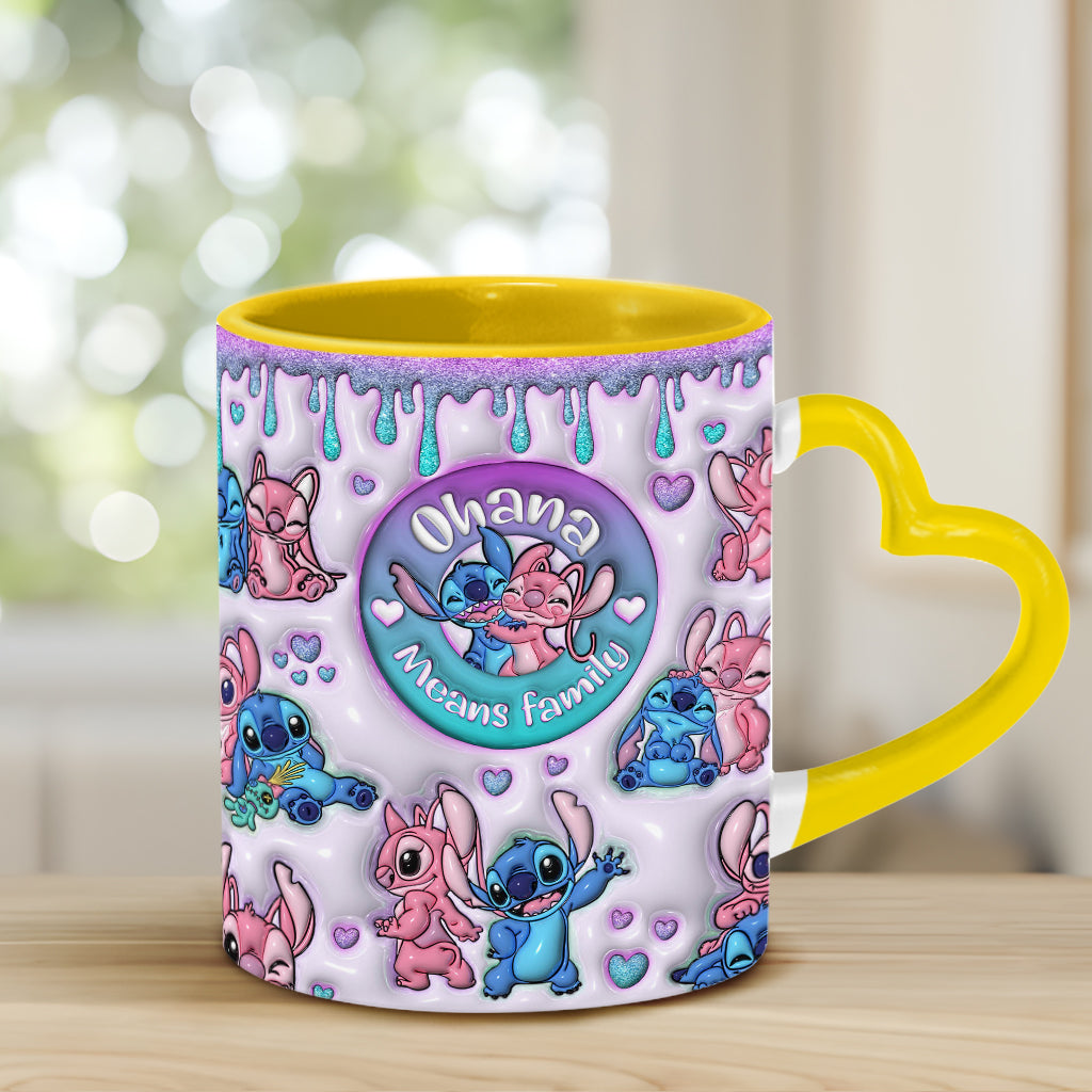 Personalized Heart Handle Mug Ohana Means Family Gift Heart Handle Mug GradoCreations