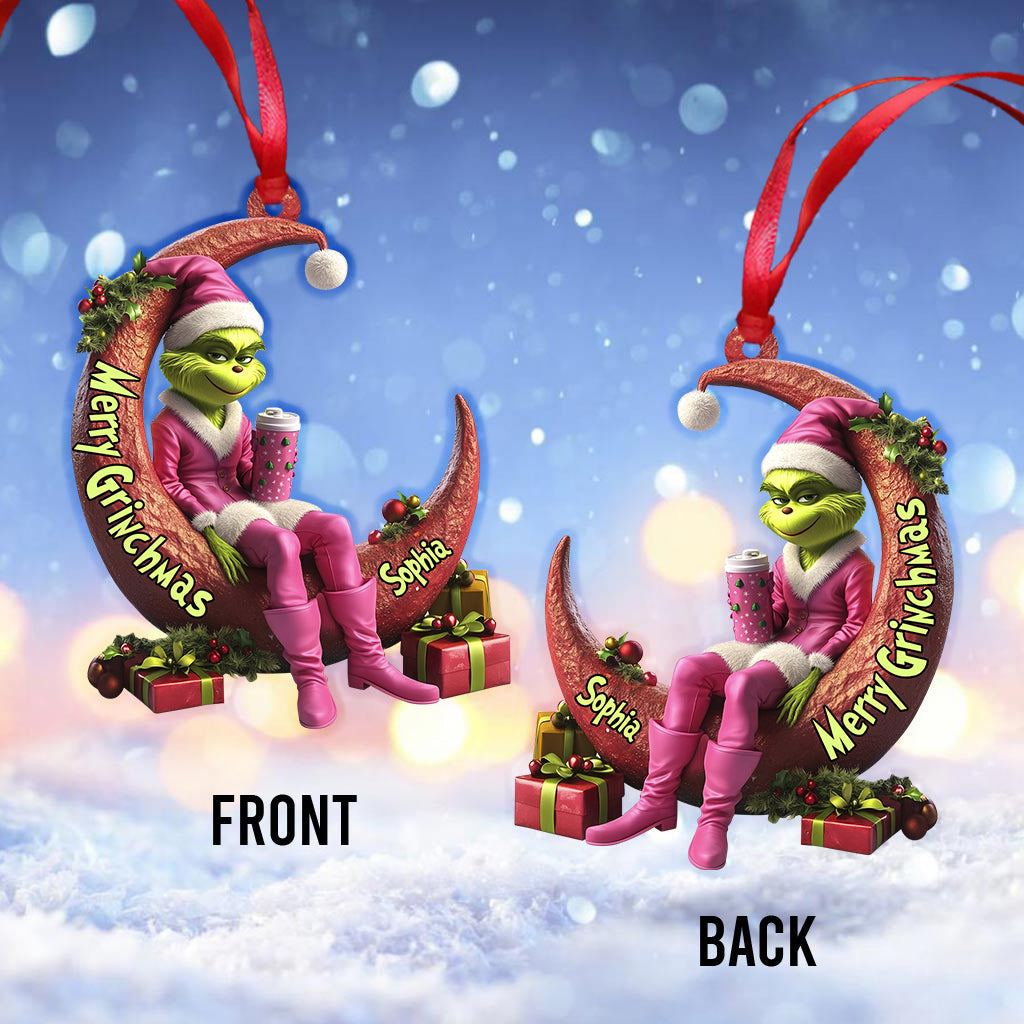 Personalized Grinch Christmas Ornament Custom Name Gift Ornament GradoCreations