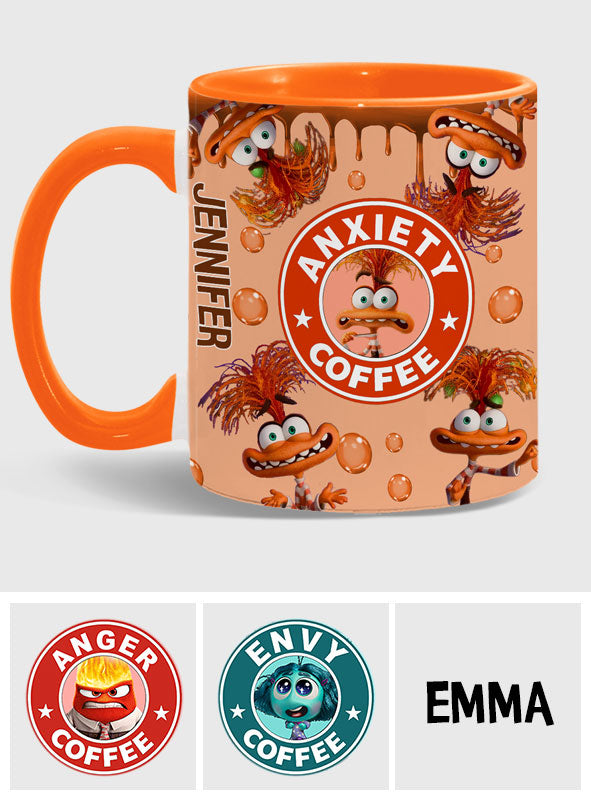 Personalized Accent Mug Custom Name Anxiety Coffee Gift Accent Mug GradoCreations