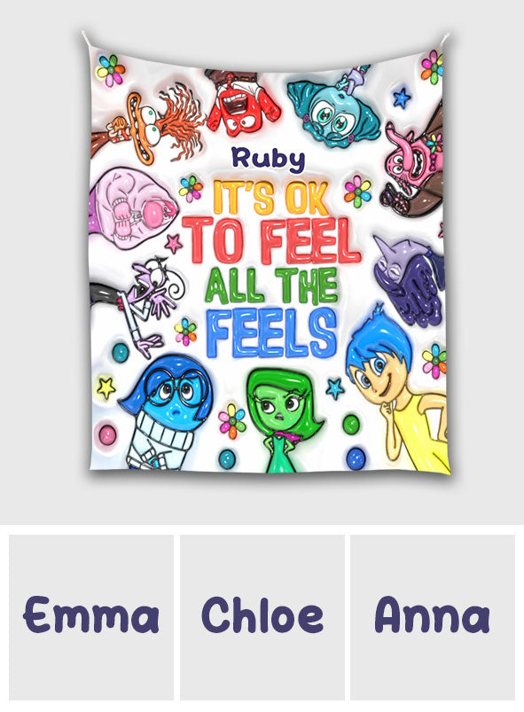 Personalized Wall Tapestry Custom Name It's Ok To Feel All The Feels Gift Wall Tapestry GradoCreations