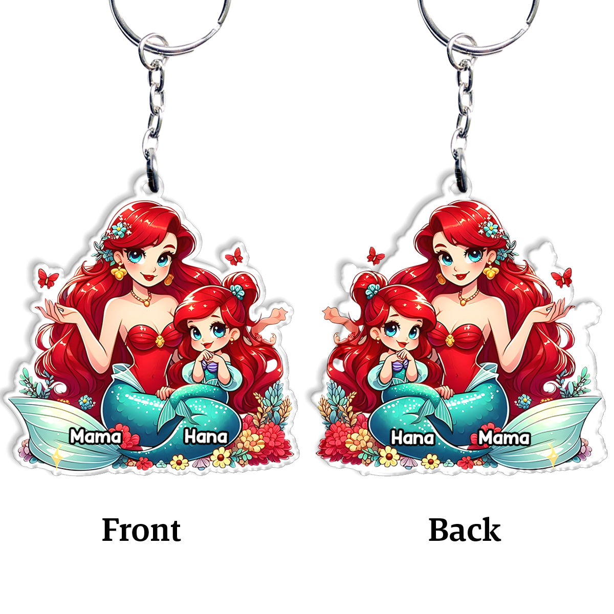 Personalized Mom & Daughter Keychain Custom Name Gift for Mother's Day Keychain GradoCreations