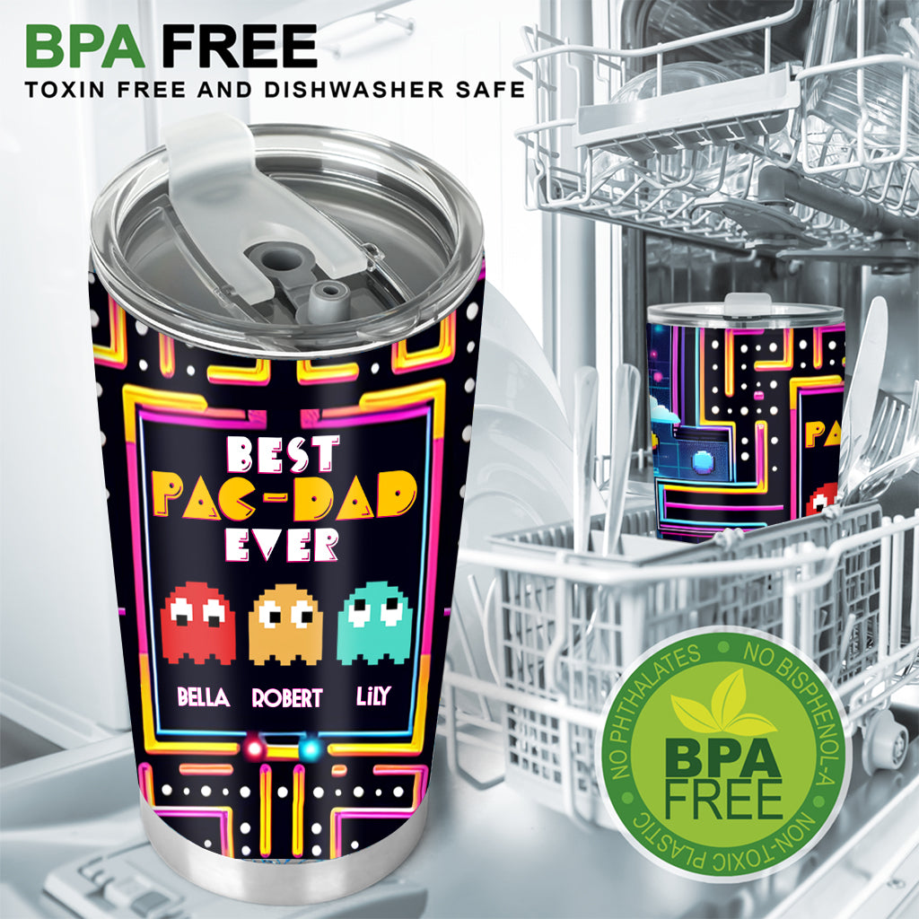 Personalized Best Pac-Dad Ever Tumbler Custom Name Gift for Dad Tumbler GradoCreations