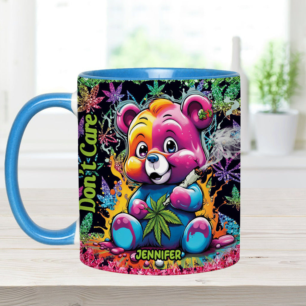Personalized Don't Care Bear Weed Accent Mug Custom Name Gift Accent Mug GradoCreations