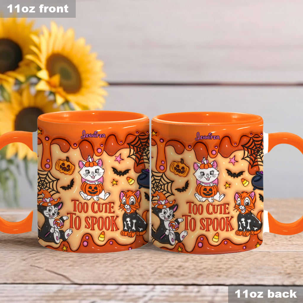 Personalized Halloween Accent Mug Cute Cat Design Gift Accent Mug GradoCreations