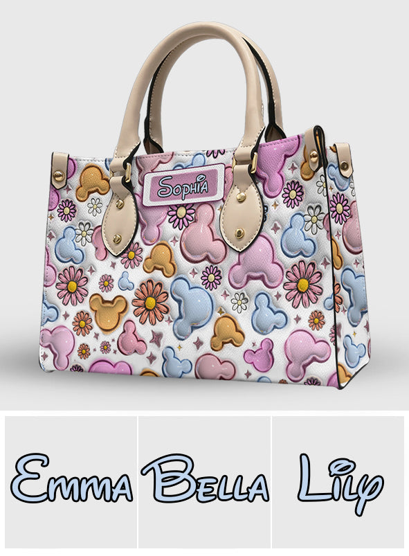 Personalized Leather Handbag with Disney Design for Her Leather Handbag GradoCreations