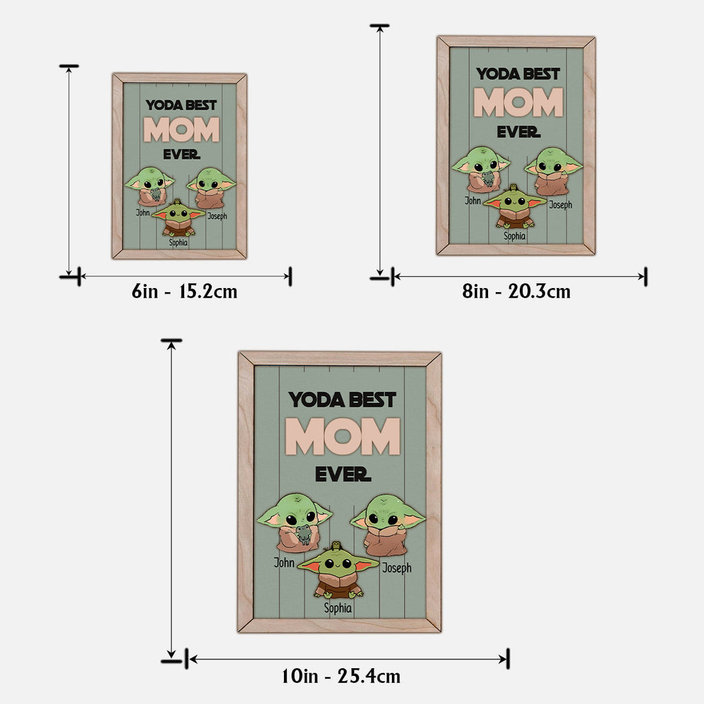 Personalized Yoda Best Mom Ever 2 Layered Wood Sign Gift 2 Layered Wood Sign GradoCreations
