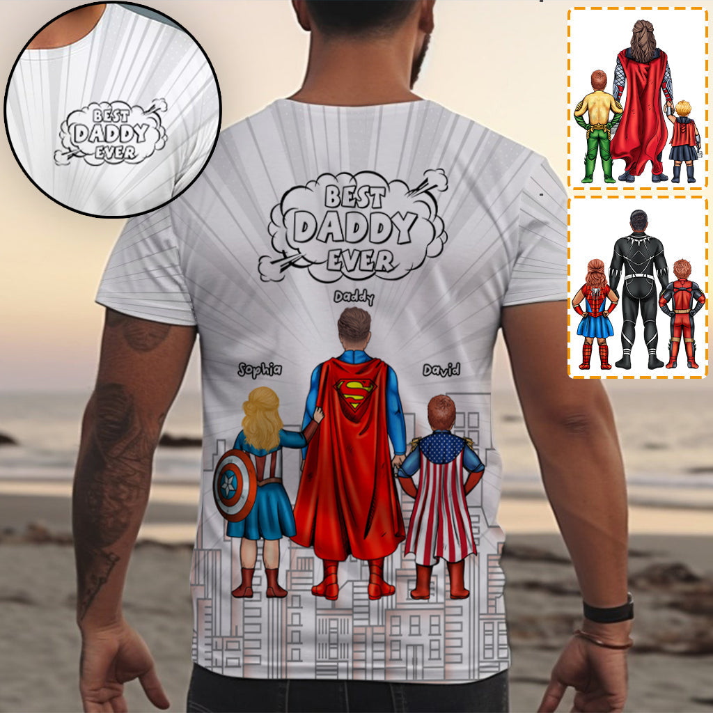 Personalized Best Dad Ever All Over Shirt Custom Family Design All Over Shirt GradoCreations