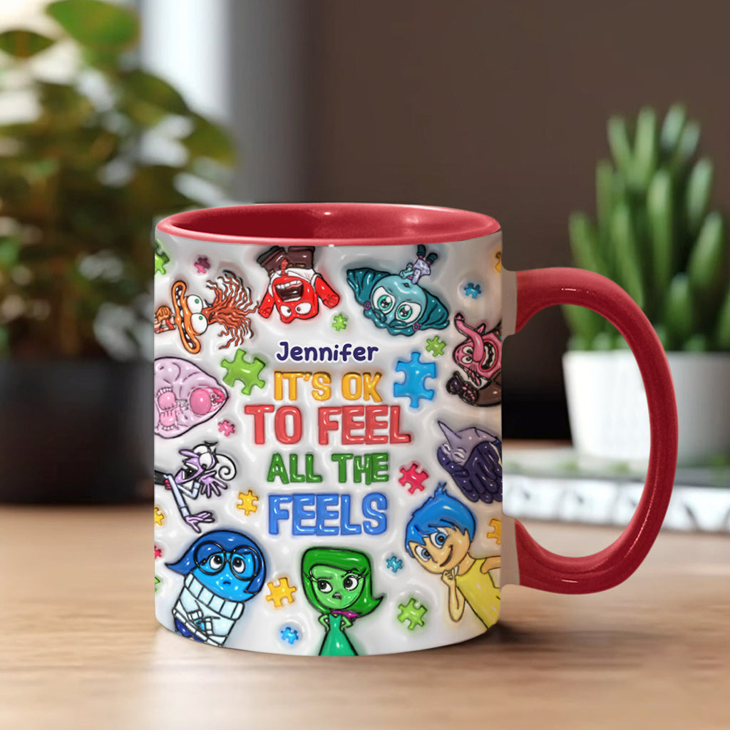 Personalized Autism Awareness Accent Mug Custom Name Gift Accent Mug GradoCreations