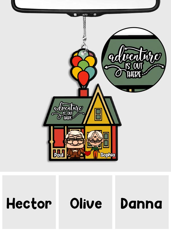 Personalized Adventure Car Ornament Custom Couple Gift for Christmas Car Ornament GradoCreations
