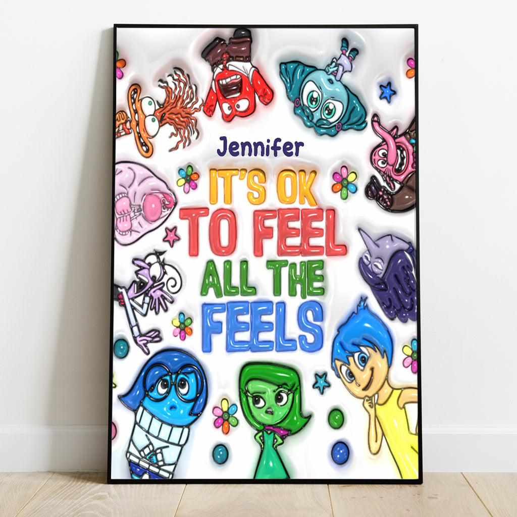 Personalized Canvas Print It's Ok To Feel All The Feels Gift for Kids Canvas And Poster GradoCreations