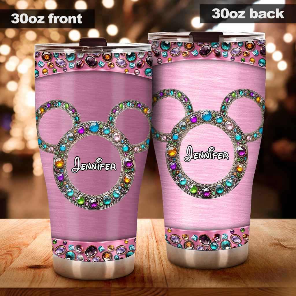 Personalized Pink Mouse Tumbler Custom Name Drinkware for Mom Tumbler GradoCreations