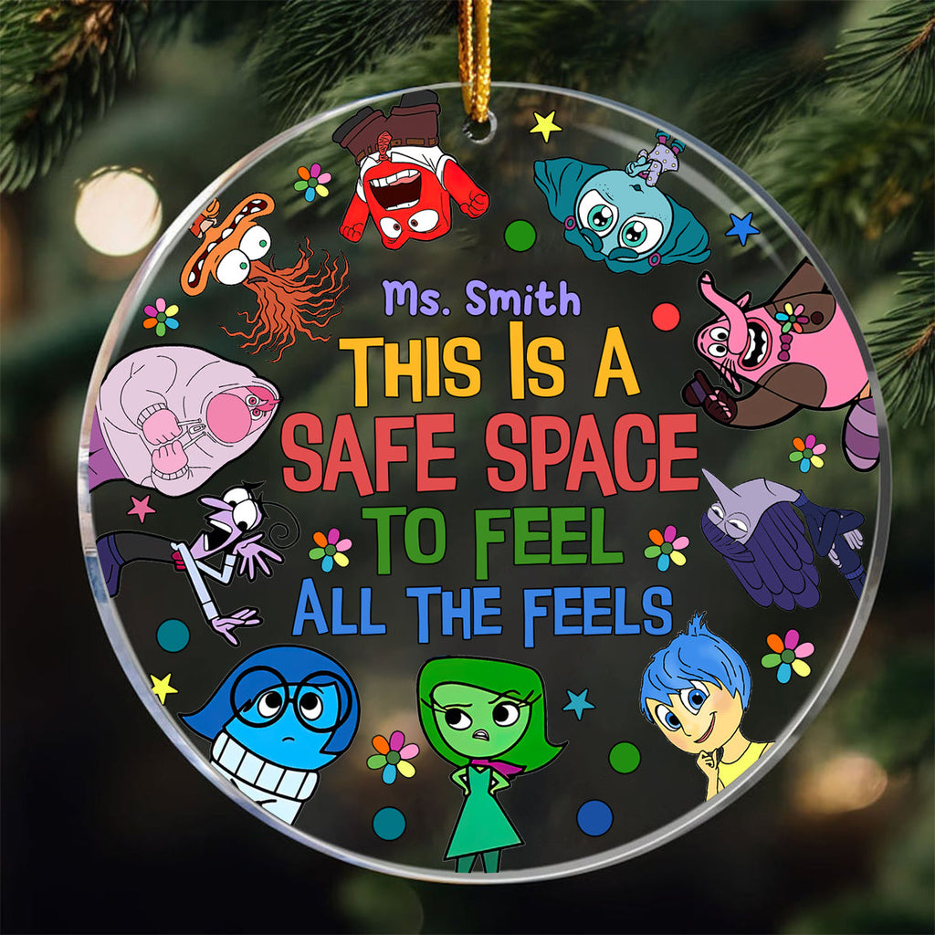 Personalized Transparent Christmas Ornament Safe Space Gift One-sided Circle Transparent Ornament GradoCreations