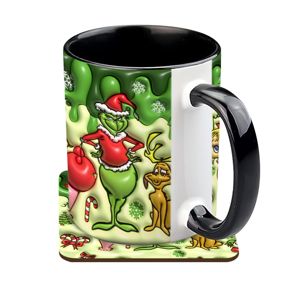 Personalized Grinch Accent Mug & Coaster Custom Name Gift Accent Mug GradoCreations