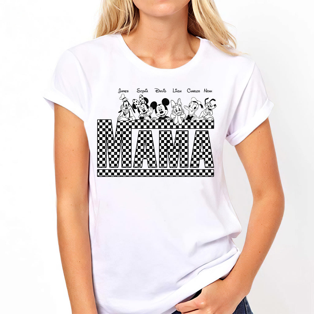 Personalized Vintage Checkered Mouse T-Shirt & Hoodie for Mom and Dad T-shirt & Hoodie GradoCreations