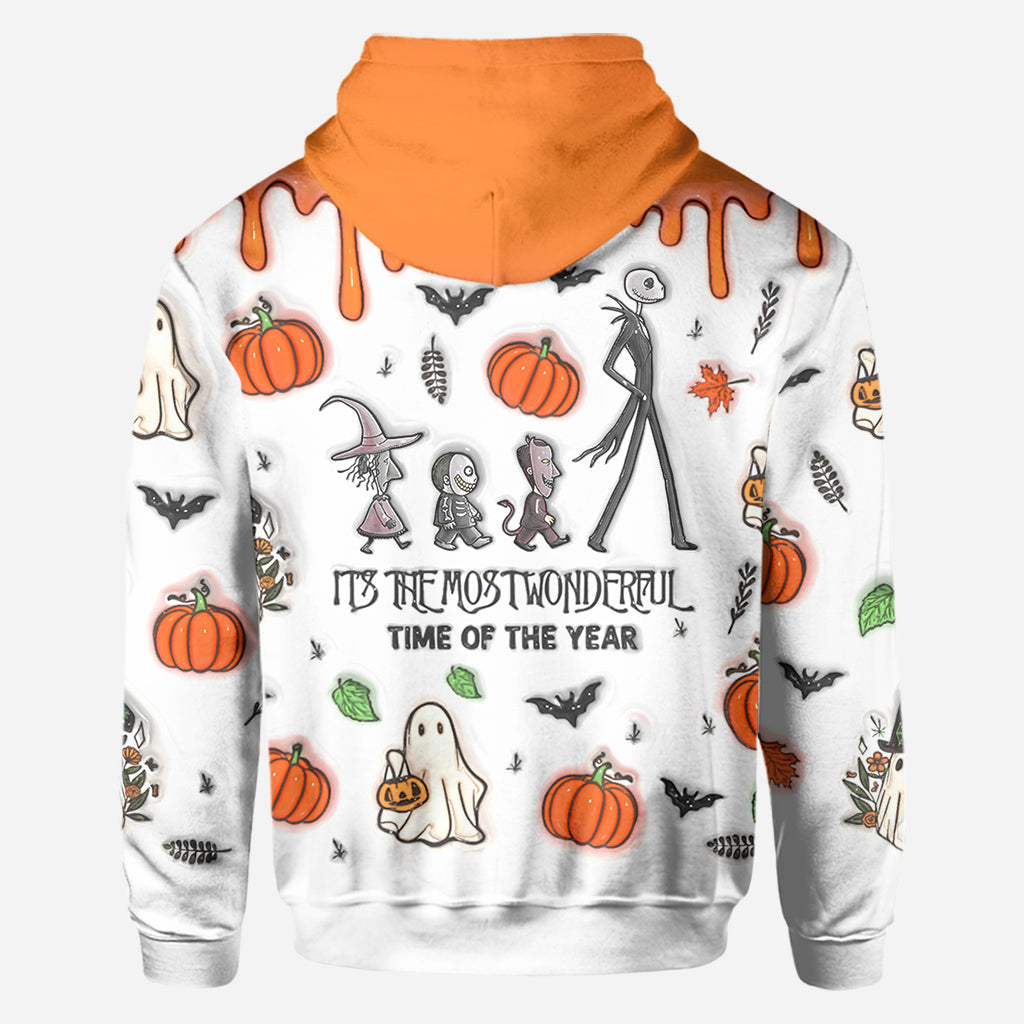 Personalized Autumn Skeleton All Over Shirt Custom Name Halloween Gift All Over Shirt GradoCreations
