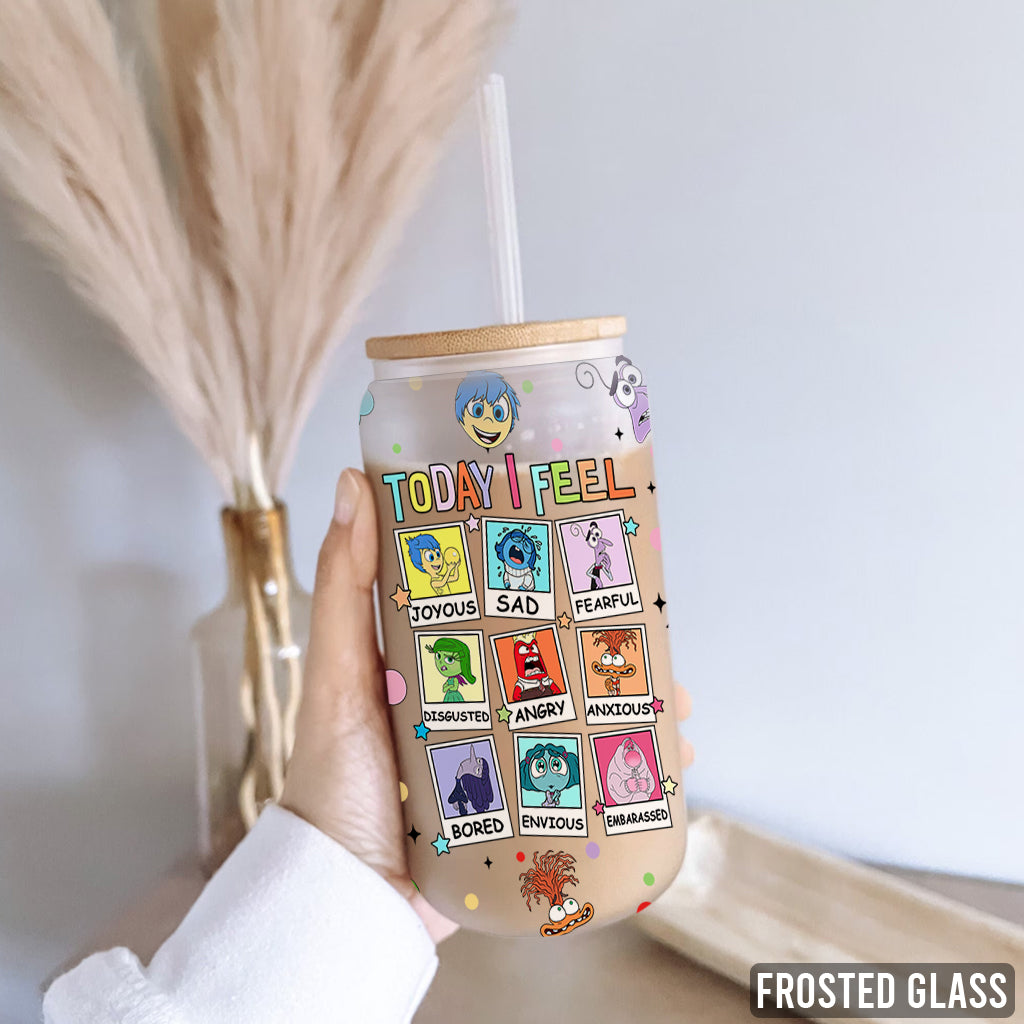 Personalized 16oz Can Glass with Straw for Kids & Adults - Today I Feel Gift Can Glass GradoCreations