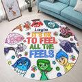 Personalized Round Rug 'It's Ok To Feel All The Feels' Unique Gift for Kids Round Rug GradoCreations