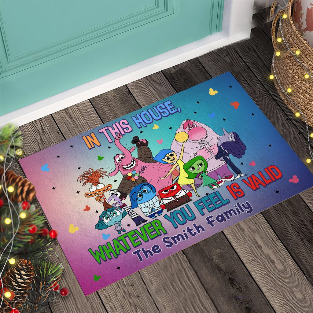 Personalized Doormat Colorful House Theme Custom Family Name Gift Doormat GradoCreations