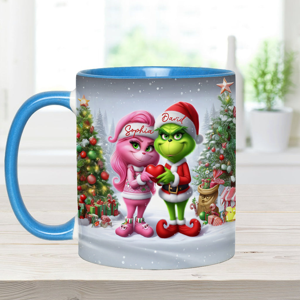 Personalized Merry Grinchmas Accent Mug Custom Name Gift for Christmas Accent Mug GradoCreations
