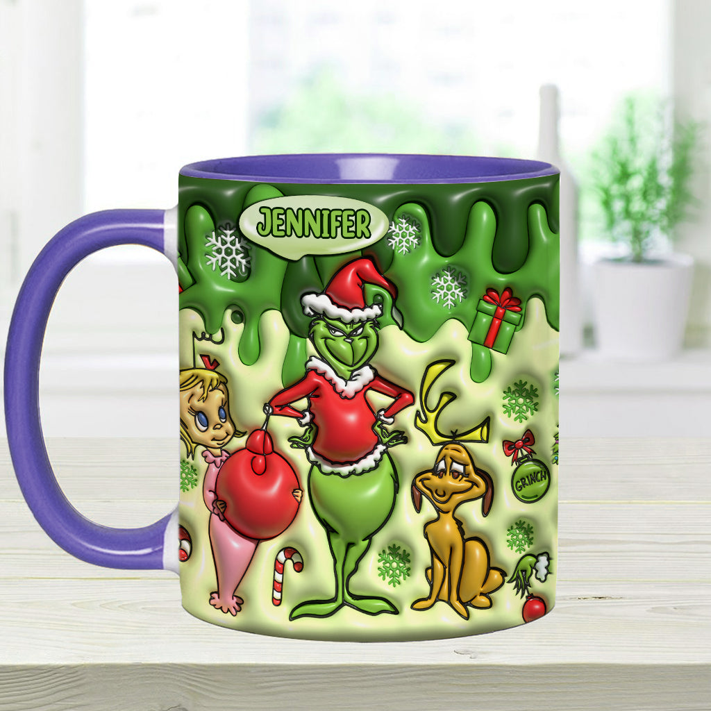 Personalized Grinch Accent Mug & Coaster Custom Name Gift Accent Mug GradoCreations