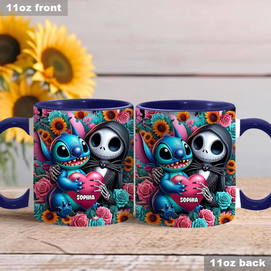 Personalized Nightmare Accent Mug Custom Name Gift for Halloween Accent Mug GradoCreations