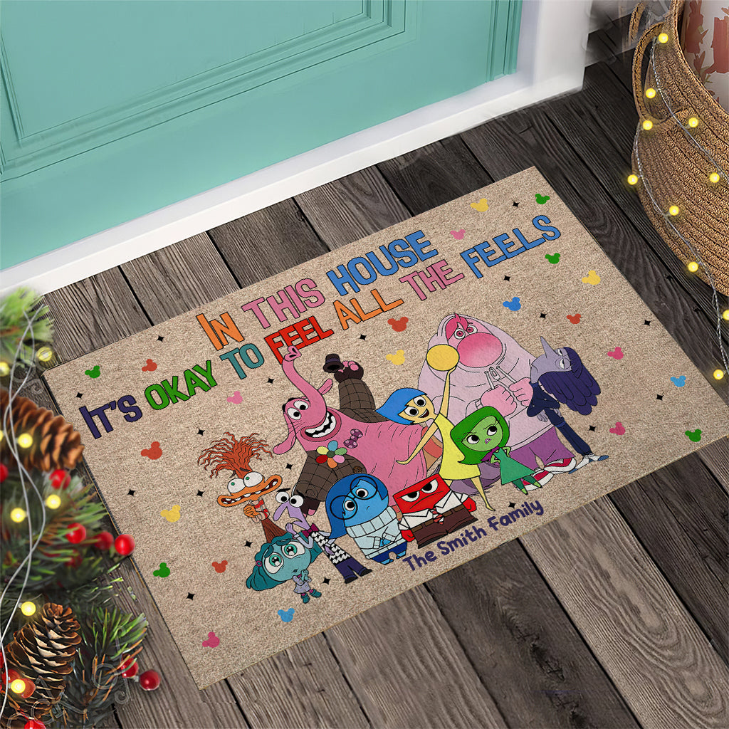 Personalized Doormat 'It's Okay to Feel' Family Gift for Home Doormat GradoCreations