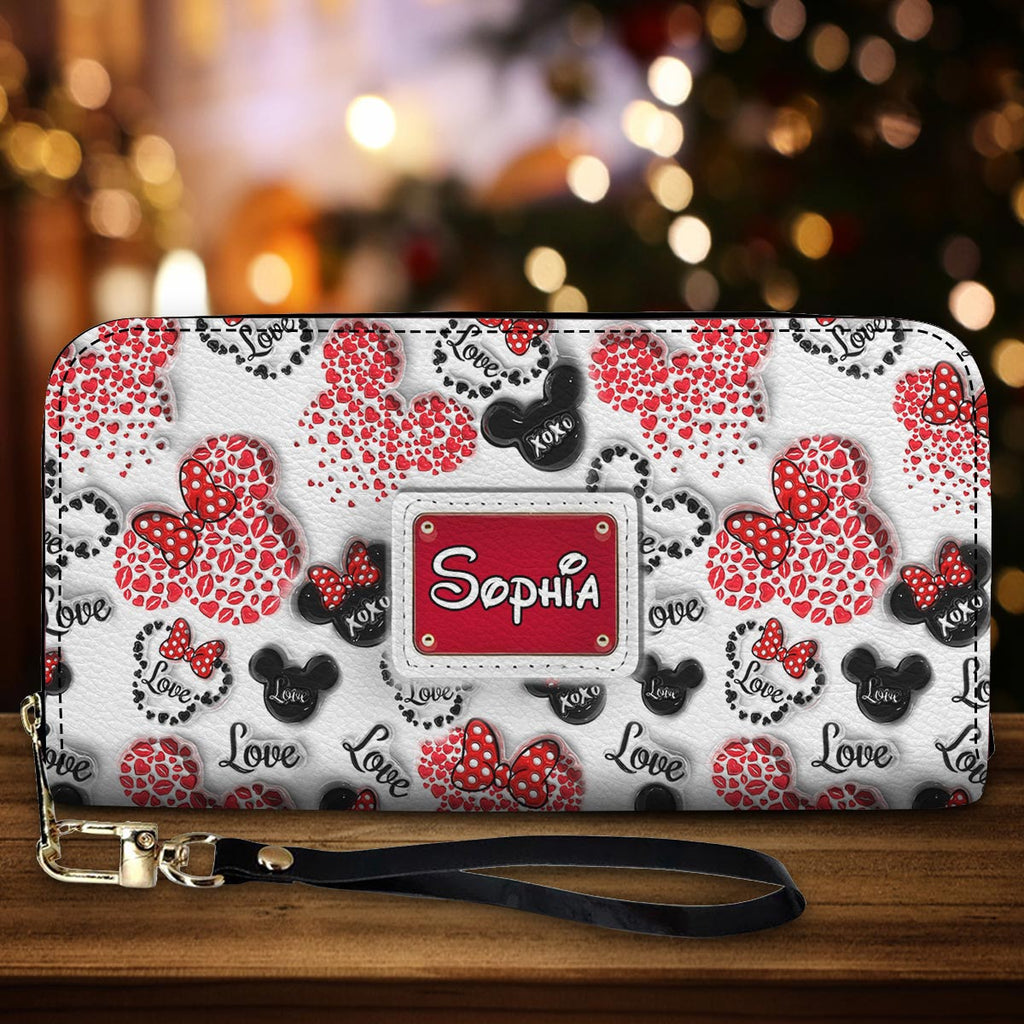Personalized Minnie Mouse Leather Long Wallet for Women Leather Long Wallet GradoCreations