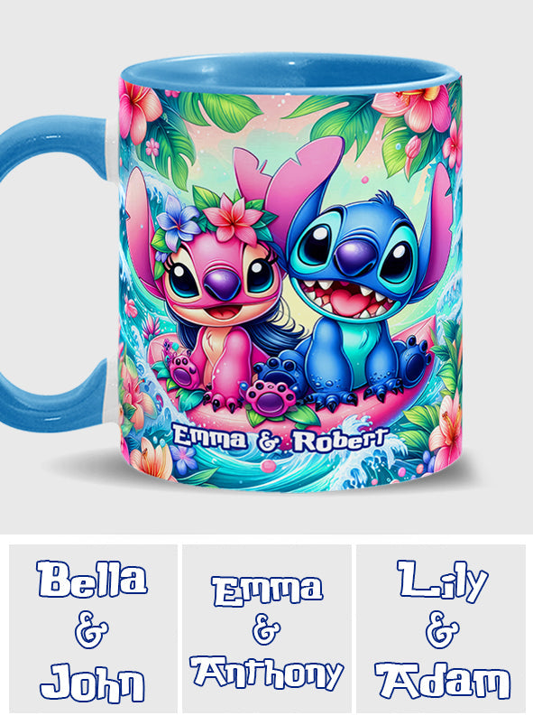 Personalized Ohana Accent Mug Custom Name Gift for Couple Accent Mug GradoCreations
