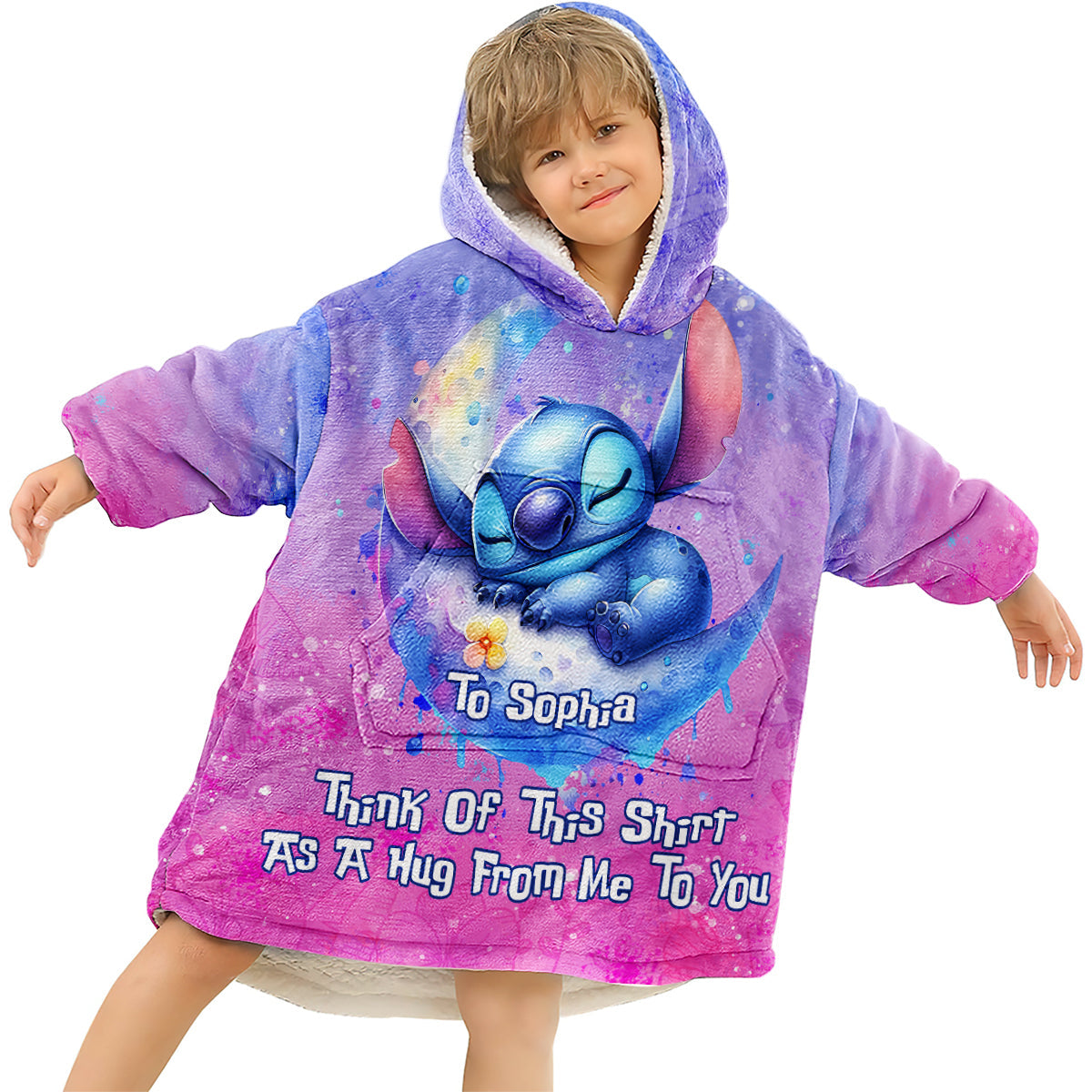 Personalized Ohana Blanket Hoodie Custom Gift for Her Blanket Hoodie GradoCreations