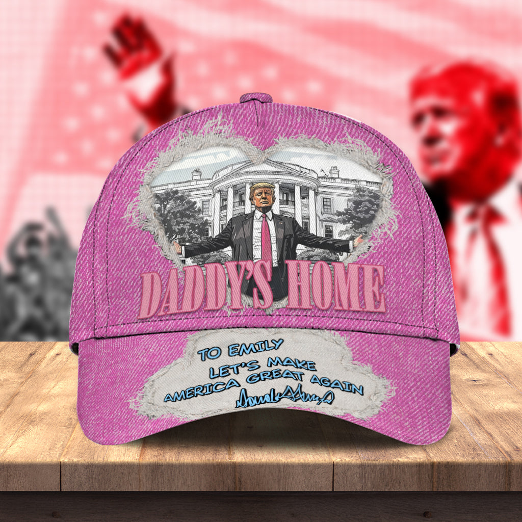 Personalized Classic Cap Daddy's Home Custom Name Gift for Dad Classic Cap GradoCreations