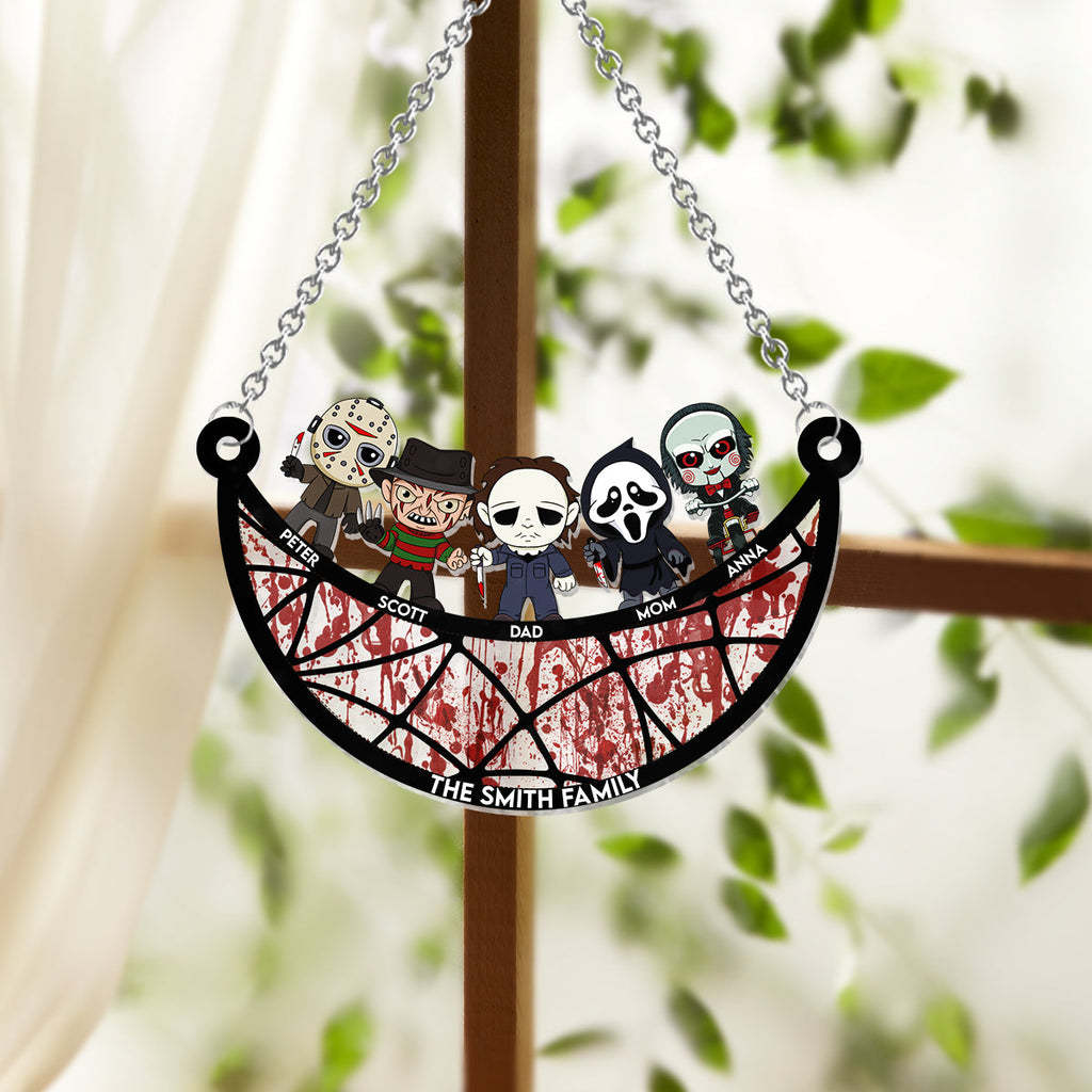 Personalized Scary Movies Suncatcher Ornament for Family Gift Window Hanging Suncatcher Ornament GradoCreations