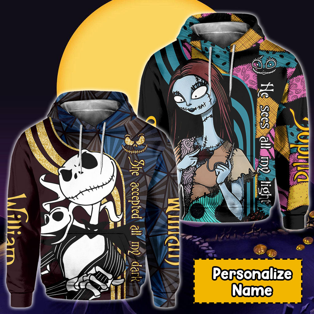 Personalized Nightmare Before Christmas All Over Shirt Custom Name Gift All Over Shirt GradoCreations