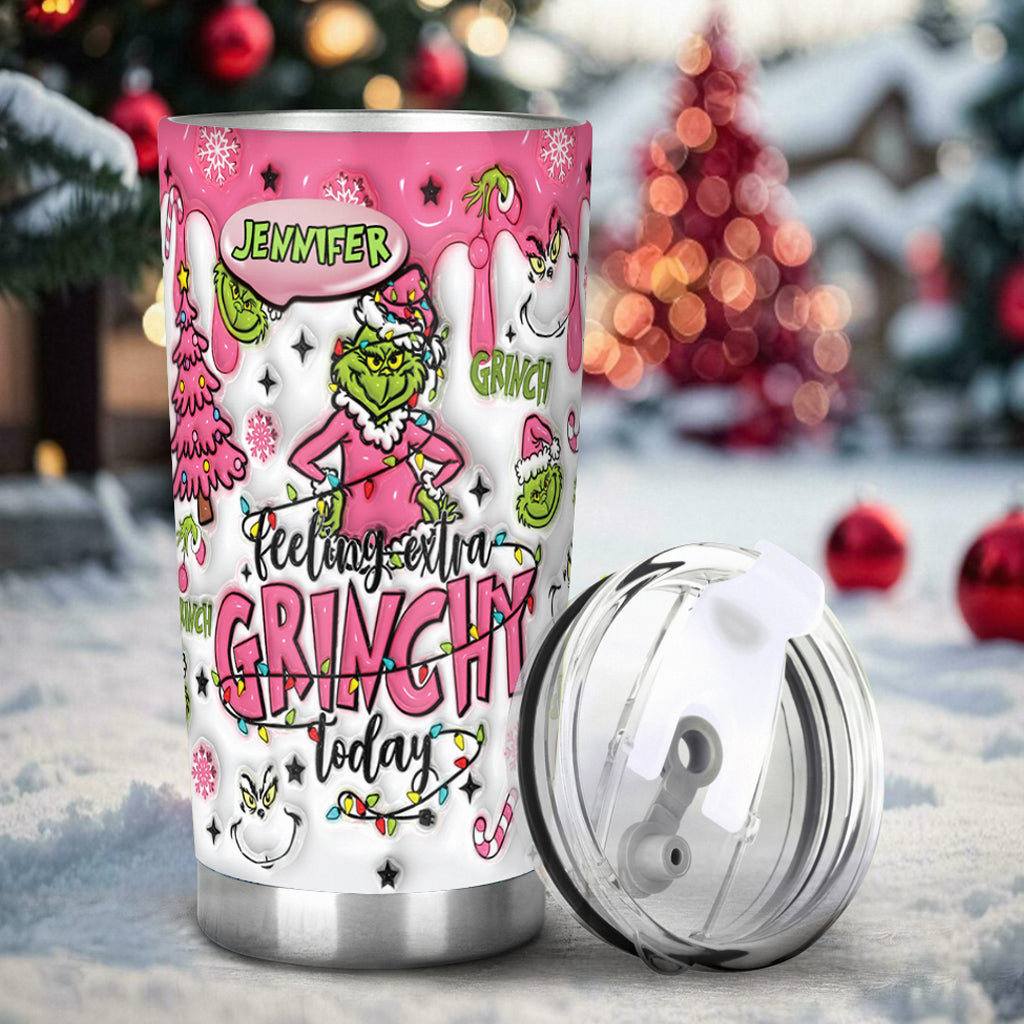 Personalized Grinch Tumbler Custom Name Holiday Drinkware Tumbler GradoCreations