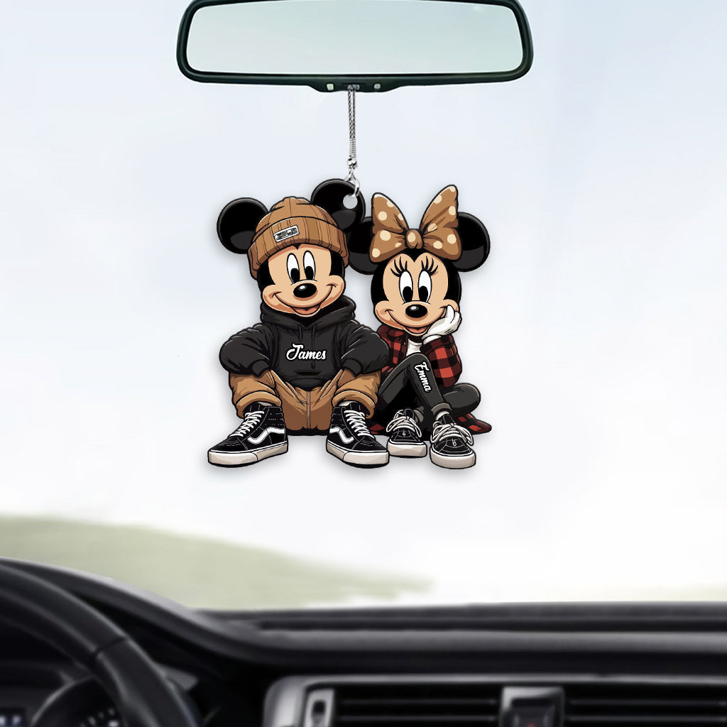 Personalized Chicano Mouse Couple Car Ornament Gift for Christmas Car Ornament GradoCreations