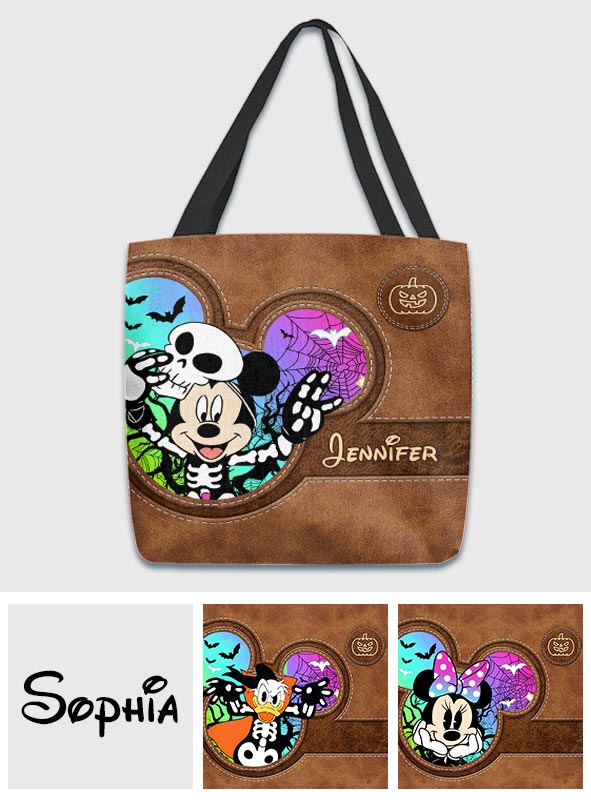 Personalized Halloween Mouse Tote Bag Custom Name Gift Tote Bag GradoCreations
