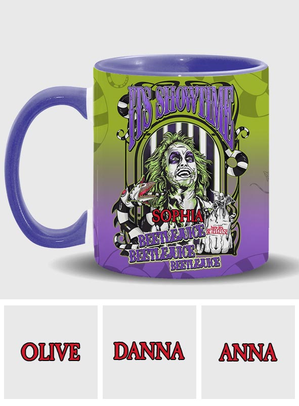 Personalized Beetlejuice Accent Mug Custom Name Halloween Gift Accent Mug GradoCreations