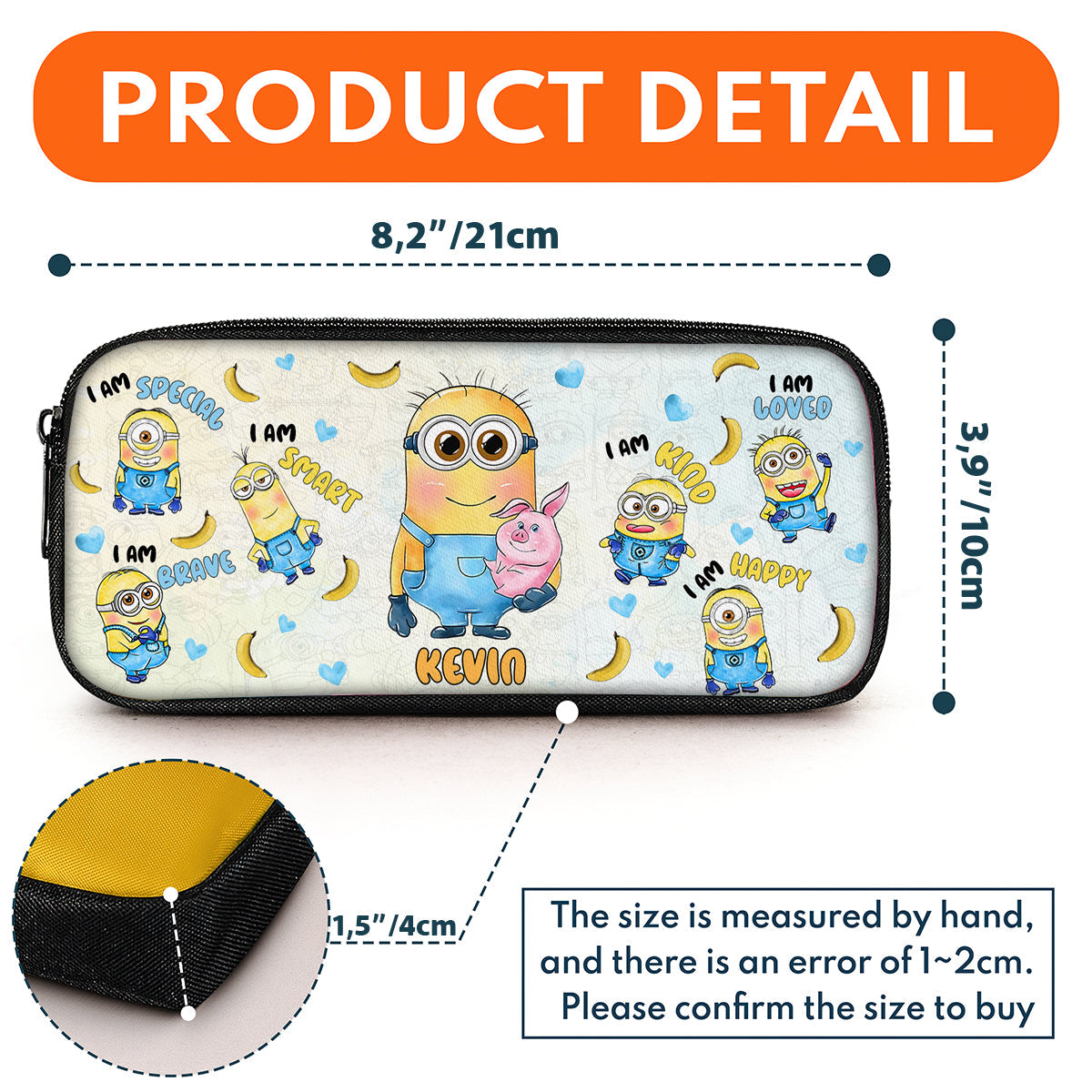 Personalized Minion Pencil Case Custom Name Back to School Gift Pencil Case GradoCreations