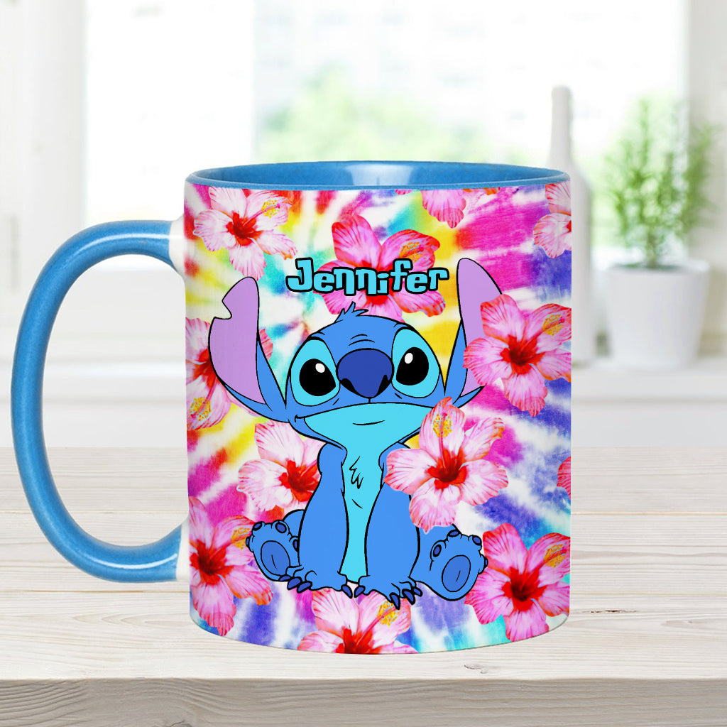 Personalized Tie Dye Accent Mug with Name for Birthday or Christmas Accent Mug GradoCreations