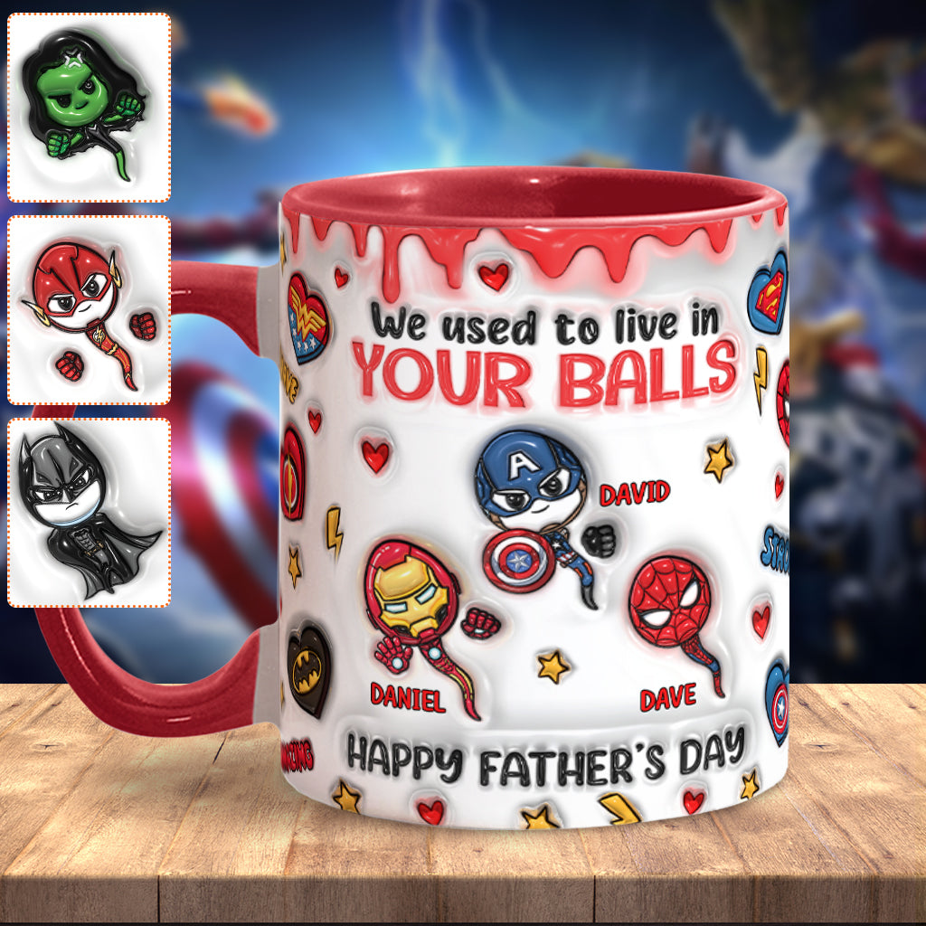 Personalized Superhero Accent Mug Custom Name Gift for Dad Accent Mug GradoCreations