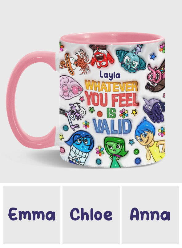 Personalized Accent Mug Whatever You Feel Valid Gift for Kids Accent Mug GradoCreations
