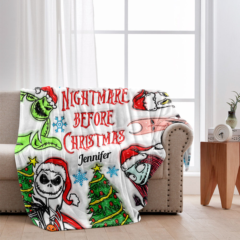 Personalized Nightmare Before Christmas Blanket Gift for Mom Blanket GradoCreations