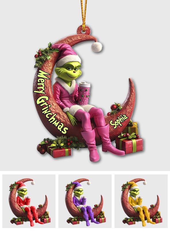 Personalized Grinch Christmas Ornament Custom Name Gift Ornament GradoCreations