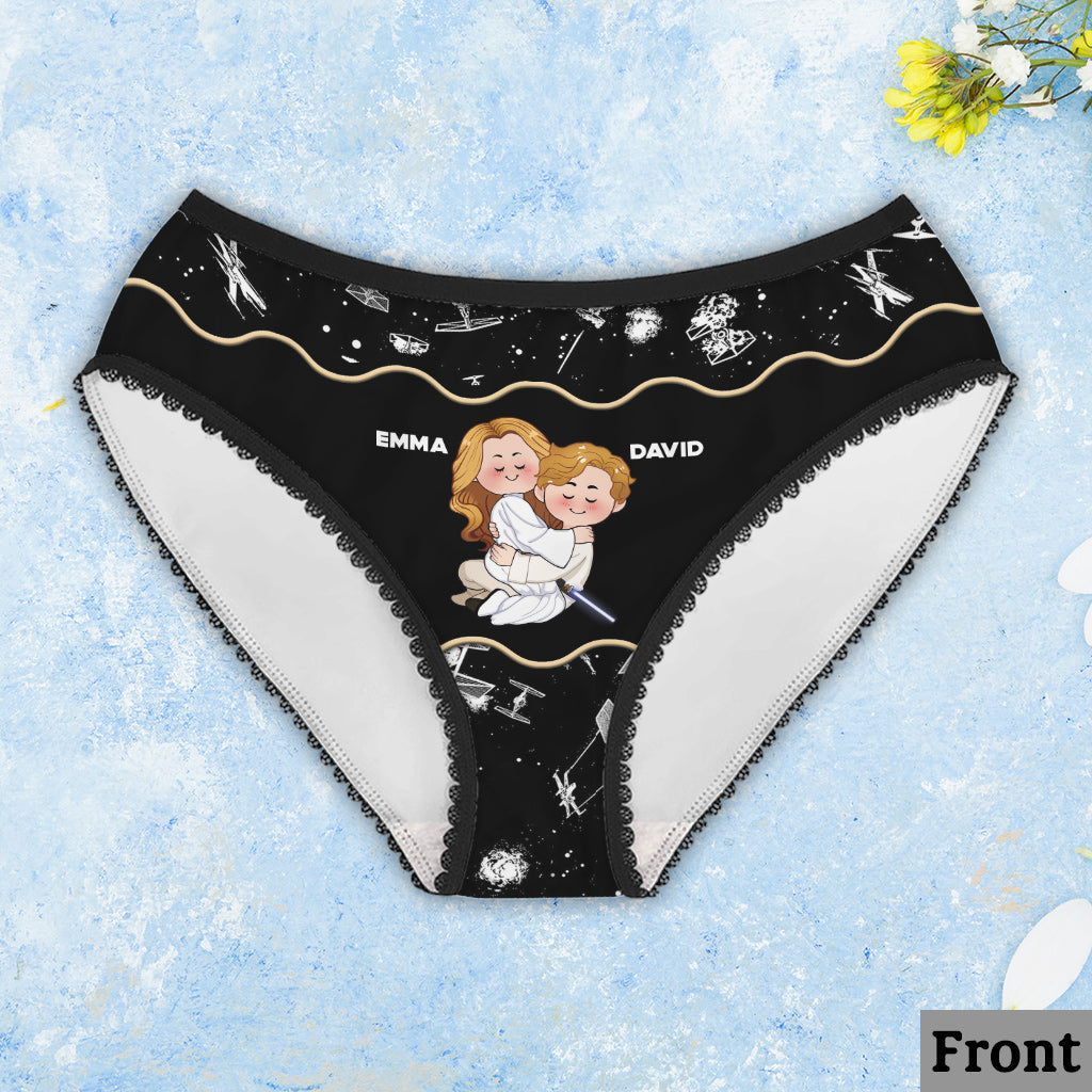 Custom Couples Briefs and Boxer Shorts Personalized Gift for Anniversary Lace Border Women Briefs And Men’s Boxer Briefs GradoCreations