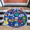 Personalized Shaped Doormat All Feelings Welcome Family Gift Shaped Doormat GradoCreations