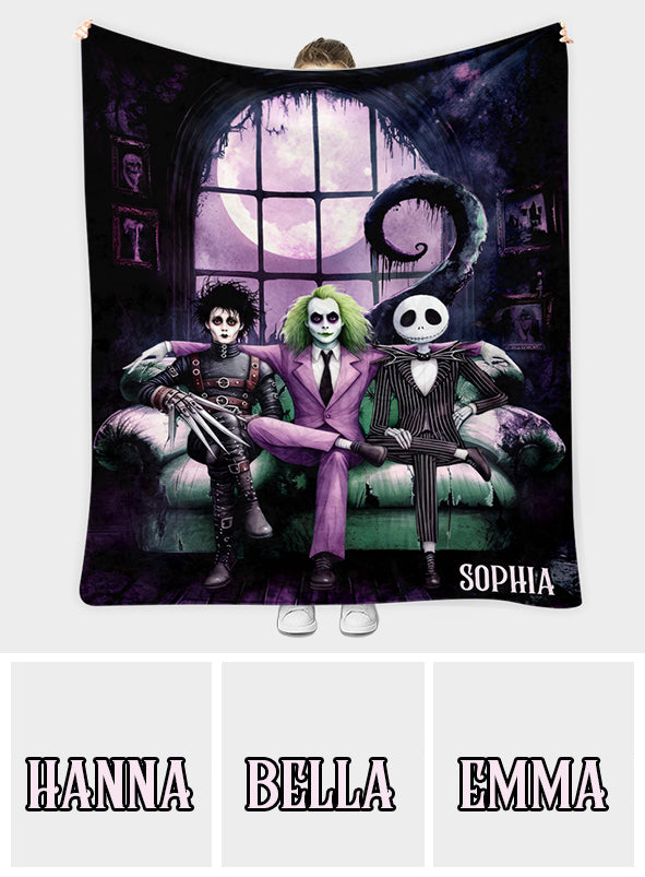 Personalized Cool Guys Blanket Soft Flannel Custom Name Gift for Halloween Blanket GradoCreations