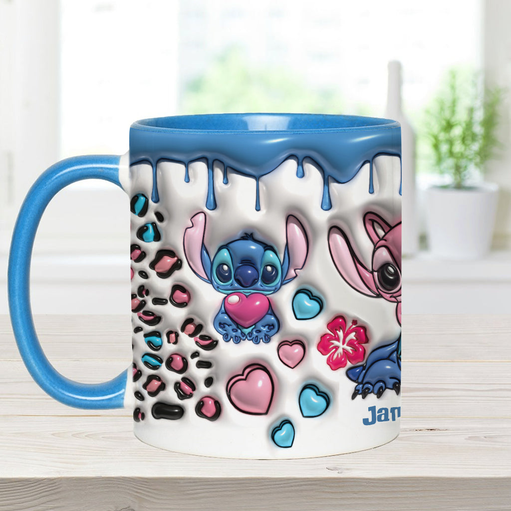 Personalized Ohana Accent Mug Custom Name Gift for Couples Accent Mug GradoCreations
