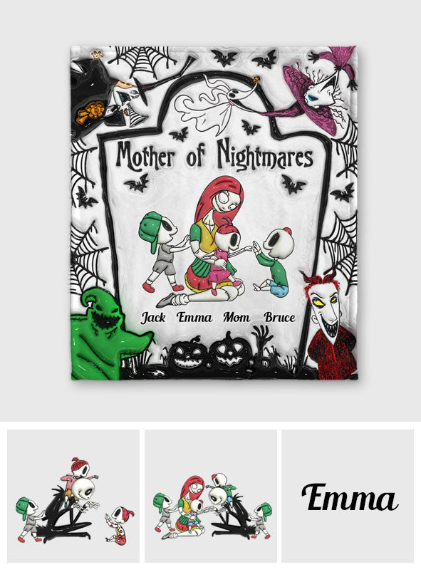 Personalized Nightmare Blanket with Family Design | Great Gift for Mom Blanket GradoCreations