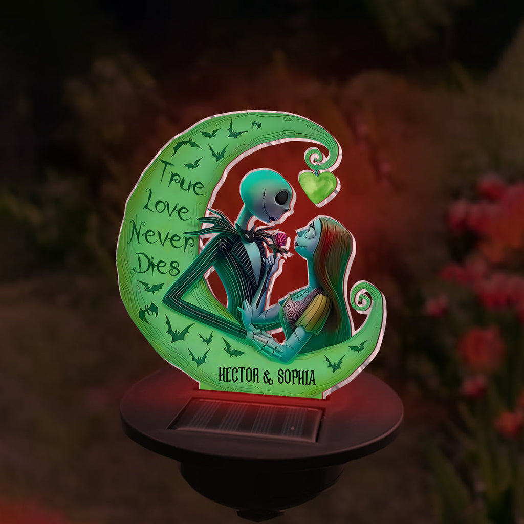 Personalized Nightmare Garden Solar Light with True Love Design for Couples Garden Solar Light GradoCreations