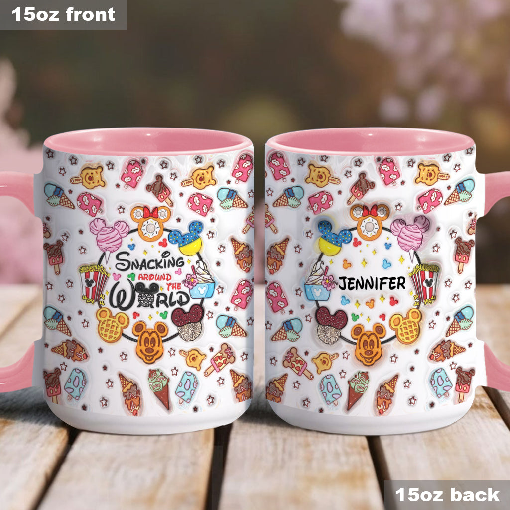 Personalized Snacking Around the World Accent Mug Gift for Mom Accent Mug GradoCreations